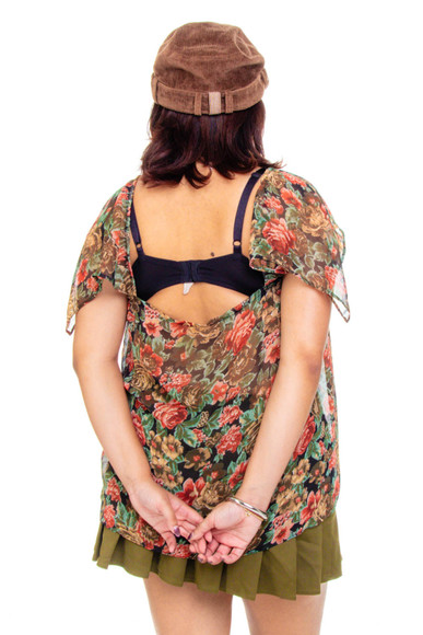 Vintage 90's Floral Tank Sheer Blouse - OSFM