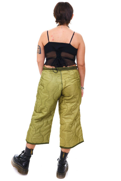 Vintage Y2K Olive Green Quilted Liner Pants - M/L