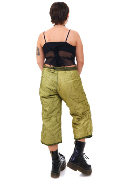 Vintage Y2K Olive Green Quilted Liner Pants - M/L