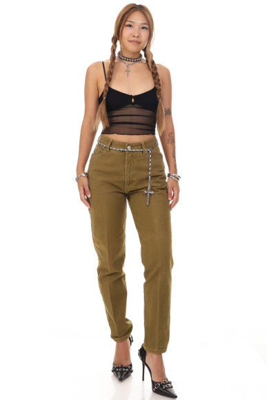 Vintage 90's Bongo Olive Green Mom Jeans - XS/S