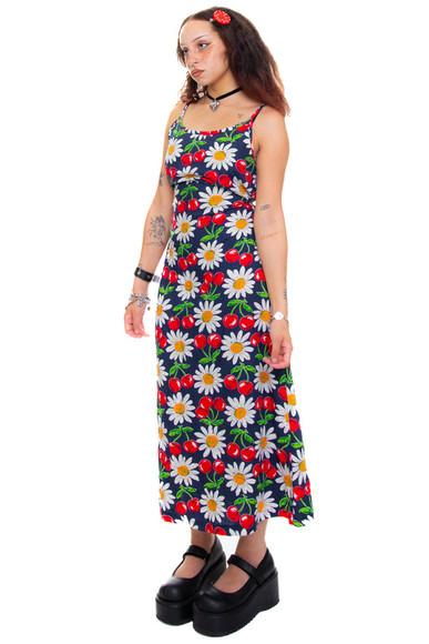 Vintage 90's Cherry Baby Handmade Maxi Dress - S/M