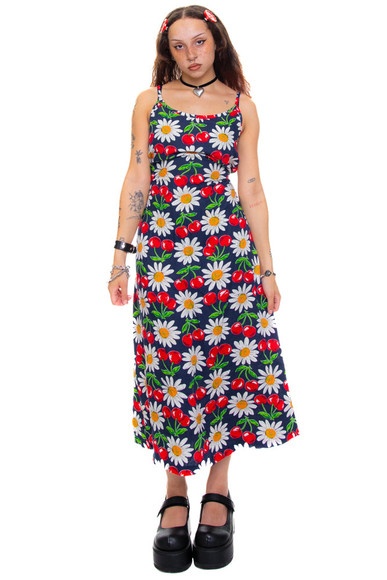 Vintage 90's Cherry Baby Handmade Maxi Dress - S/M