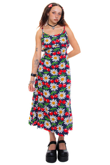 Vintage 90's Cherry Baby Handmade Maxi Dress - S/M