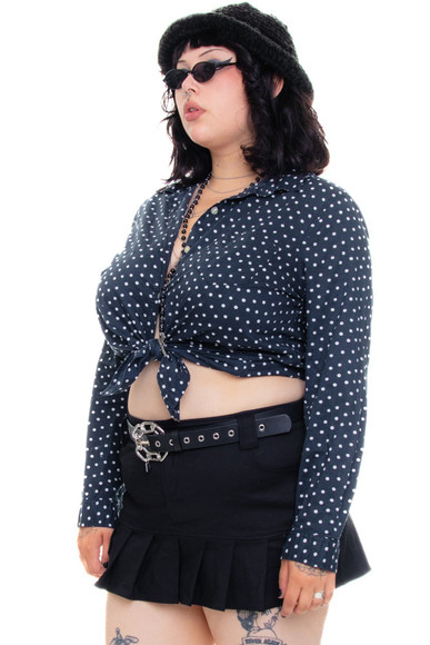 Vintage 90's Polka Dot Button-Up Shirt - L/XL