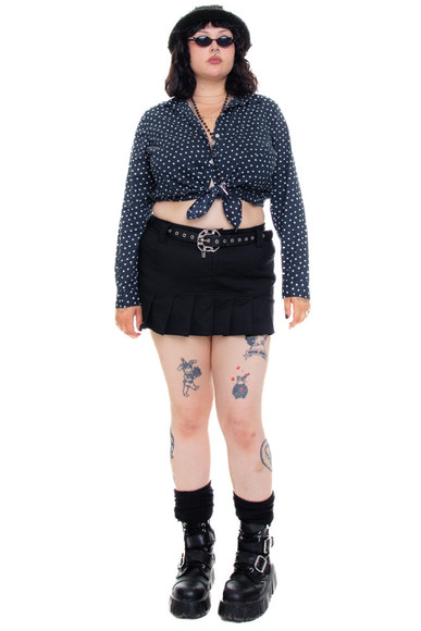 Vintage 90's Polka Dot Button-Up Shirt - L/XL