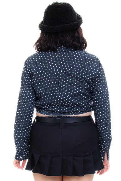 Vintage 90's Polka Dot Button-Up Shirt - L/XL