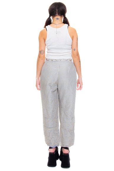 Vintage 90's Genuine Silk Gingham Pants - S/M