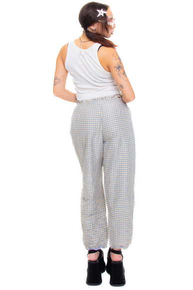 Vintage 90's Genuine Silk Gingham Pants - S/M