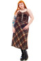 Vintage Y2K Warm Plaid Midi Skirt