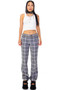 Vintage Y2K Glitzy Grey Plaid Flares