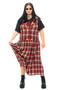Vintage 90's Red Plaid Jumper Dress
