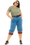 Vintage 90's Ribbon Trim Cropped Jeans
