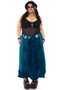 Vintage Y2K Magic Teal Drawstring Maxi Skirt