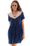 Vintage 80's Polka Dot Sailor Blue Mini Dress