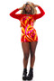 Vintage 90's Velvet Swirl Long Sleeve Mini Dress