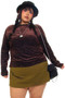 Vintage 90's Brown Velvet Pattern Top