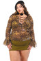 Vintage Y2K Rawr Cheetah Lace Up Blouse