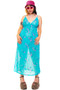 Vintage 70's Turquoise Floral Sheer Dress