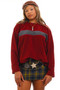 Vintage 90's Maroon Fleece Skater Striped Pullover