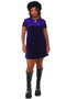 Vintage 90's Royal Purple Velvet Mini Dress