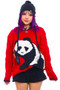 Vintage 80's Knitted By Hand Red Panda Sweater