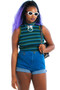 Vintage 90's Mega Stretch Denim Cuffed Shorts
