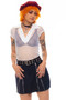 Vintage 90's White Fishnet Collar Top - OSFM