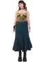 Vintage Y2K Patch Denim Ruffle Midi Skirt