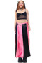 Vintage 80's Gothic Burton Pink & Black Stripe Maxi Skirt