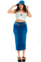 Vintage Y2K At Ur Request Stretch Denim Maxi Skirt
