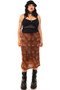 Vintage 90's Double Layer Stretchy Leopard Maxi Skirt