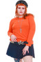Vintage 90's Orange Boo! Long Sleeve Top