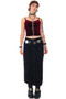 Vintage 90's Black Denim Cargo Pocket Maxi Skirt