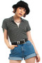 Vintage 90's Tamara Zip-Neck Striped Top
