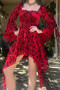 Desdemona Red Velvet Mix Dress