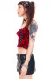 Lexi Black & Red Velvet Burnout Grommet Top