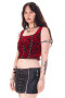 Lexi Black & Red Velvet Burnout Grommet Top
