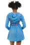 Angela Blue Plaid Hoodie Mini Dress
