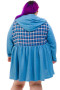 Angela Blue Plaid Hoodie Mini Dress