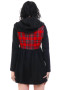 Angela Black & Red Plaid Hoodie Mini Dress