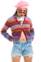 Vintage 90's Rainbow Stripe Double-Zip Cardigan