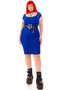 Vintage Y2K Electric Blue Stretchy Net Dress