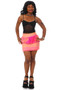 Vintage Y2K Pink Neon Stripe Peplum Skirt - XS