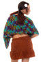 Vintage Y2K Marble Knit Stretch Poncho