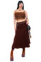 Vintage 90's Chocolate Brown Woven Maxi Skirt - L/XL