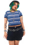 Vintage 90's Big City Blue Striped Top - OSFM