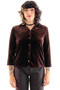 Vintage 90's Chocolate Velvet Button Up Top