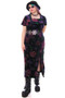 Vintage 90's Navy Peony Velvet Maxi Dress