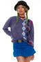 Vintage 90's Grey Argyle Knit Sweater