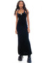 Vintage 90's Black Criss-Crossed Velvet Maxi Dress